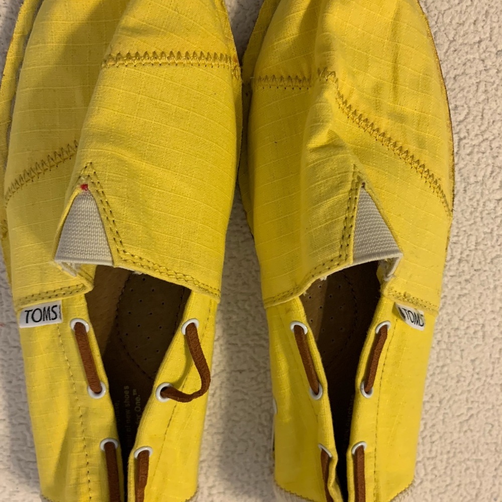 Toms Yellow Canvas Boat Shoes